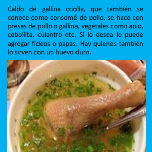Caldo de gallina criolla