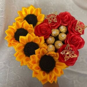 Girasoles y rosas eternas