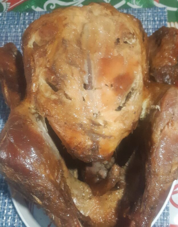 Rico pollo asado al carbón