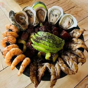 Plato con mariscos